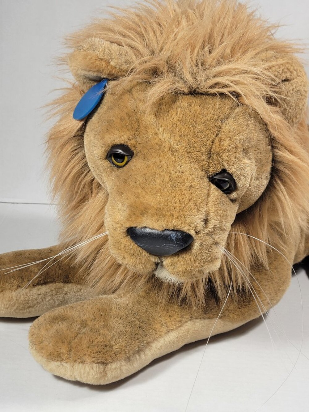 Vintage Dakin 1985 Laying Lion Plush 21" Long Brown Stuffed Animal